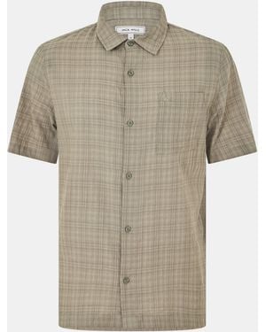 Jack Wills Short Sleeve Check Shirt - Grey