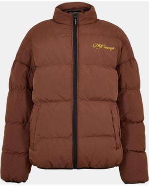 NY Concept Script Puffer Jacket - Brown