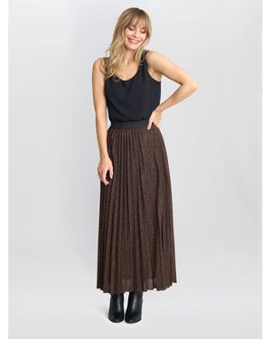 Gina Bacconi Ismay Metallic A-Line Skirt - Multicolour