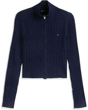 Tommy Hilfiger Tj Micro Cable Zp Ld64 - Blue