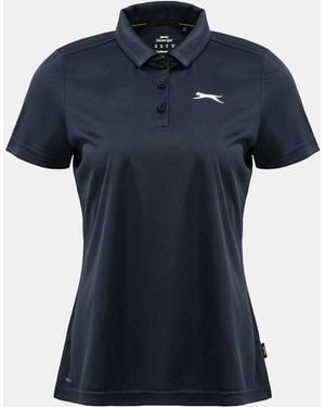 Slazenger 1881 Plain Golf Polo Shirt - Blue