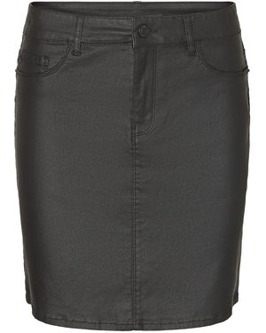 Vero Moda Vmseven Coated Mini Skirt - Black