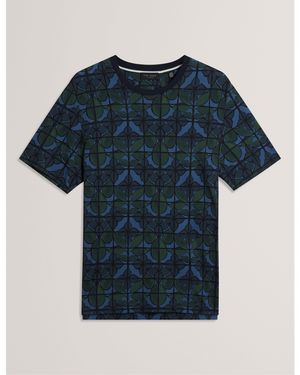Ted Baker Floral Long-Sleeve Patterned Shirt - Blue