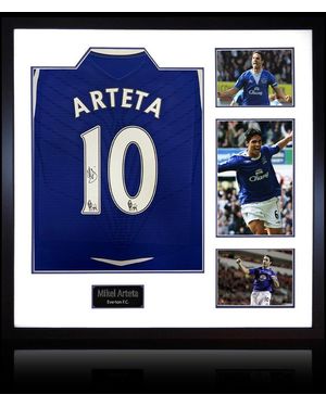 The Fan Cave Mikel Arteta Signed Everton Shirt Elite Frame - Blue