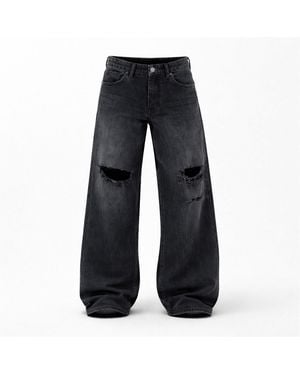Firetrap Ripped Cotton Straight Leg Jeans - Blue