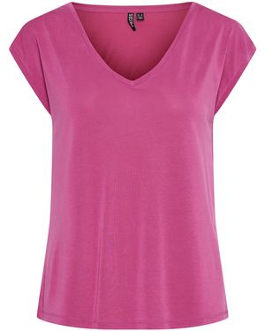 Pieces Regular Fit Knitted T-Shirt - Purple