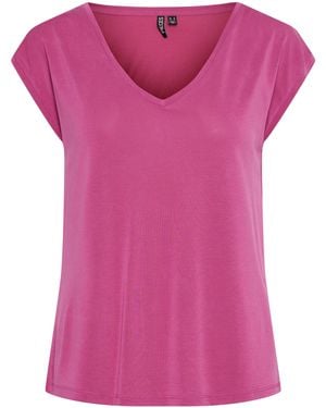 Pieces Regular Fit Knitted T-Shirt - Purple