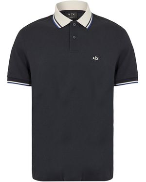 ARMANI EXCHANGE Short Sleeve Polo Shirt - Black