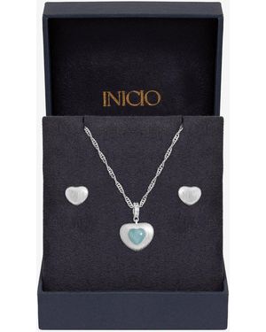 Inicio Plated Satin Heart Set - Blue