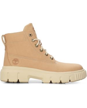 Timberland Greyfield Mid Lace Up Boot Light Be Platform Boots - Natural