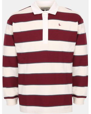 Jack Wills Cotton Polo Neck Long Sleeve Oversized Fit T-Shirt - Red