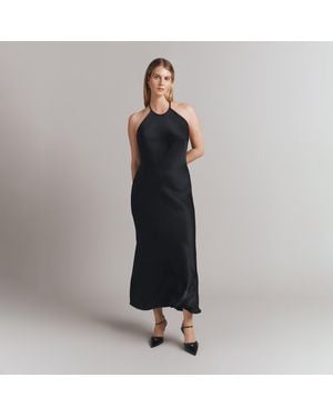 Ghost Chloe Midi Slip Dress - Black