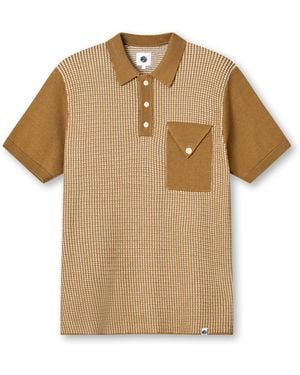 Pretty Green Roxy Knitted Short-Sleeve Polo Shirt - Natural