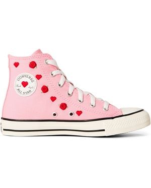 Converse Chuck Taylor All Star Canvas High-Top Trainers - Pink
