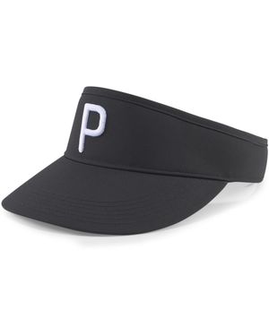 PUMA P Visor Adjustable Golf Cap - Black