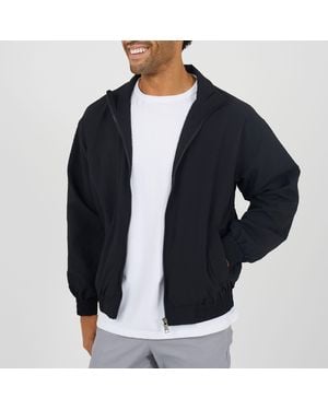 Brave Soul Seersucker Oversized Coach Jacket - Black