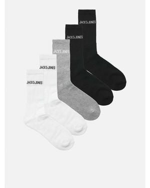 Jack & Jones Regen 5 Pack Crew Socks - White