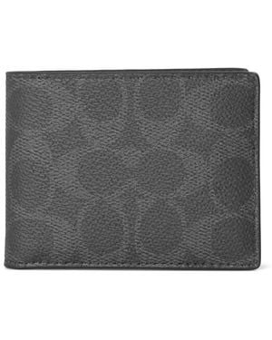 COACH Signature Slim Billfold Wallet - Grey