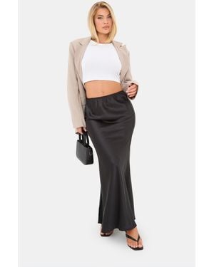 I Saw It First Maxi Bias Cut Satin Skirt - White