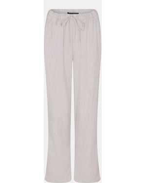 Vero Moda Vm Line Linen Straight Leg Trouser - Grey