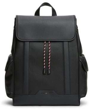 Tommy Hilfiger Texture Flap Over Backpack - Black
