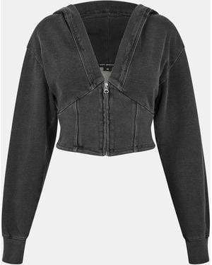 GOOD AMERICAN Jeanius Zip Hoodie - Black