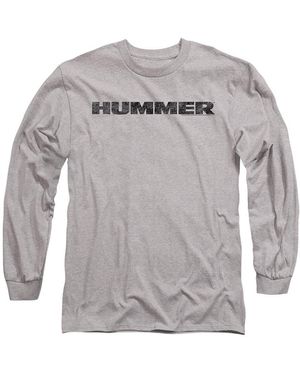 Other Hummer Distressed Hummer Logo Long Sleeve T-Shirt - Grey
