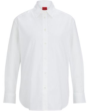 HUGO Boyfriend Long-Sleeve Blouse - White