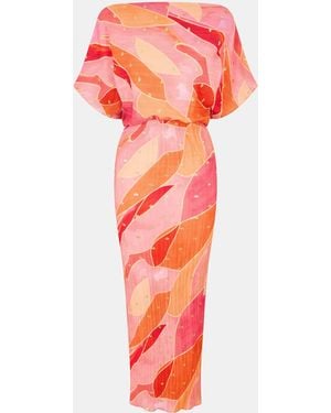Never Fully Dressed Abstract Tilly Maxi Dress - Orange