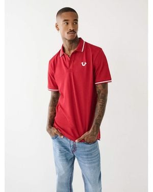 TRUE RELIGION Short Sleeve Polo Shirt - Red