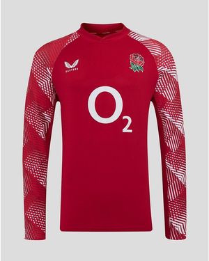 Castore England Rugby Pre Match Drill Top 2025 Adults - Red