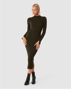 Forever New Georgia Textured Column Knit Dress - Black