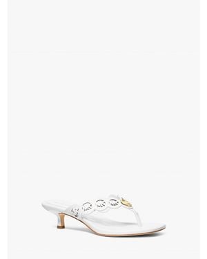 MICHAEL Michael Kors Janie Mid Thong Heeled Mules - White