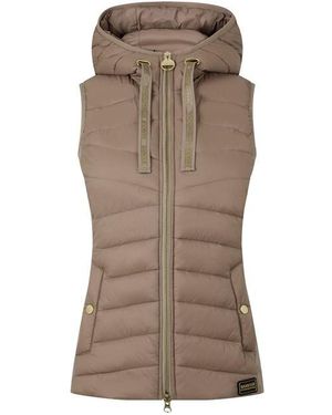 Barbour Grid Hooded Gilet - Brown