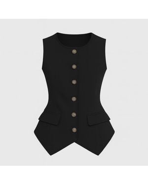 I Saw It First Button Waistcoat - Black