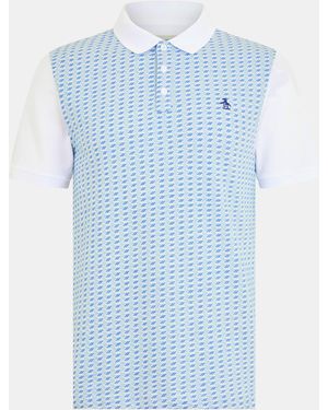 Original Penguin Jacquard Short Sleeve Polo Shirt - Blue