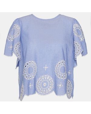Barbour Juliette Embroidered Blouse - Blue
