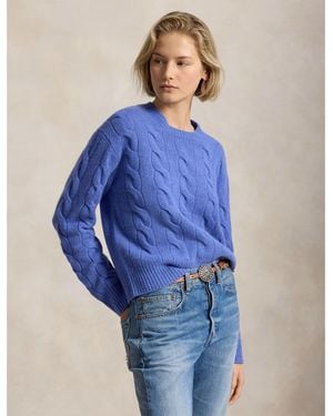 Polo Ralph Lauren Os Cable Crew Neck Jumper - Blue
