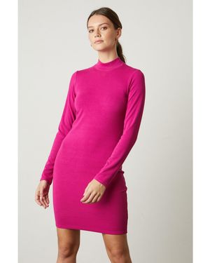 Velvet By Graham & Spencer Rib Shift Dress - Pink
