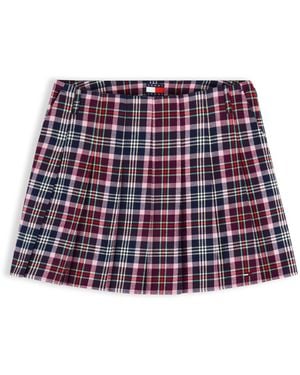 Tommy Hilfiger Tartan Pleated Mini Skirt - Red