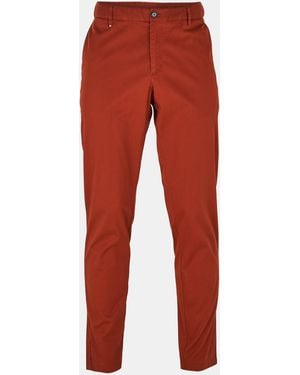 BOSS Cotton Slim Fit Trousers - Red