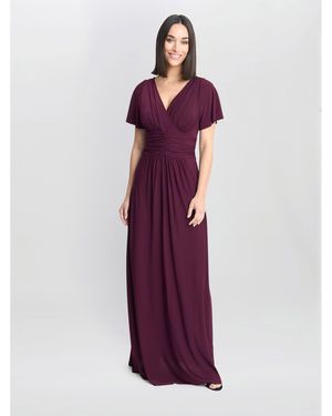 Gina Bacconi Elena Jersey Maxi A-Line Dress - Purple