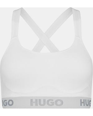 HUGO Padded Sports Bra - White