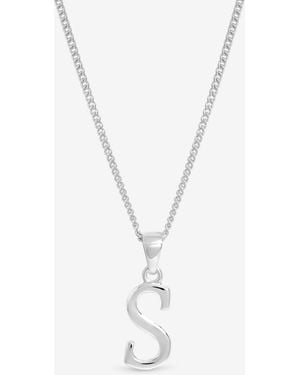 Simply Silver Sterling 925 Initial Pendant - Metallic