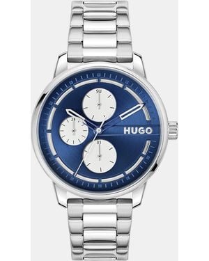 HUGO Gents #Stamp Multi Stainless Steel Bracelet Watch - Metallic