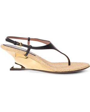 Paris Texas Wedge Heeled Sandals - Natural