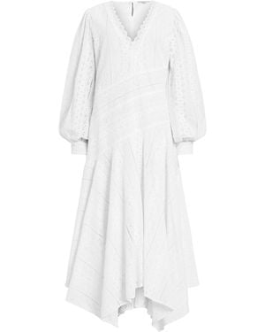 AllSaints Aviana Broderie Anglaise Midi Dress - White