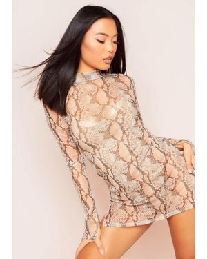 Missy Empire High Neck Mini Dress - Pink