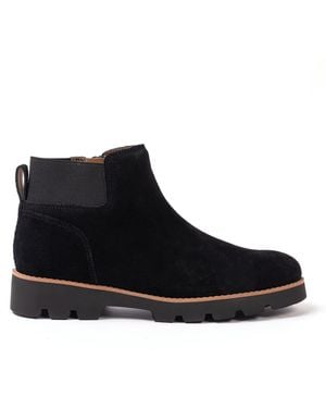 Golddigga Suede Flat Boot - Black