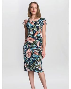 Gina Bacconi Marley Floral Print Shirt Dress - Blue